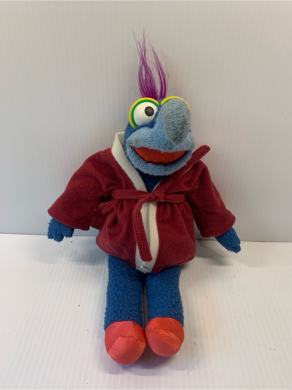 Blue Plush Muppet with Maroon Robe and Purple Hair